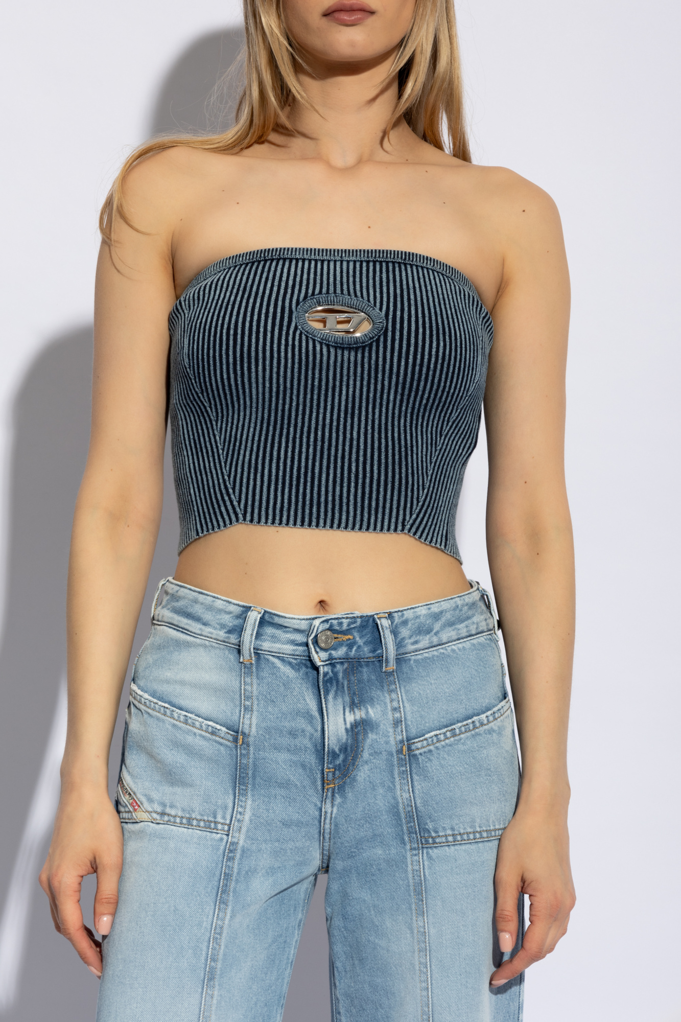 Tシャツ・カットソー DIESEL TOP M-CLARKSVILLEX-C Diesel M-Clarksvillex-C チューブトップ | ブルー | FARFETCH JP